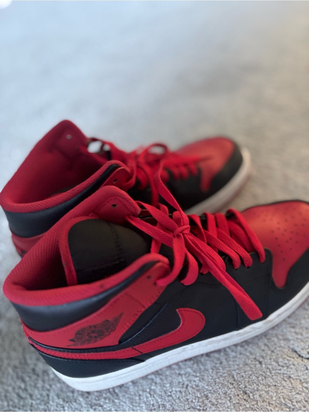 Jordan Red and Black High-Top Sneakers